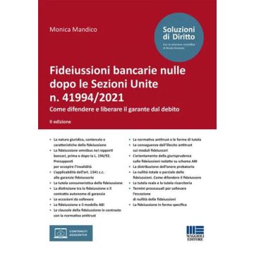 Fideiussioni bancarie nulle dopo le Sezioni Unite n. 41994/2021