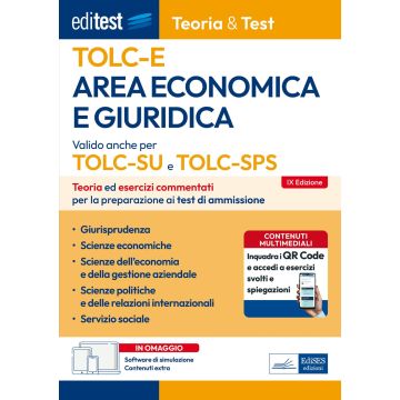 EdiTEST. Area economica e giuridica. Teoria & test. 2025/2026. Nozioni teoriche ed esercizi commentati per la preparazione ai test di accesso. Con simulazione online - Edises