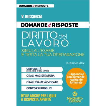 Domande e Risposte. Diritto del lavoro 2022. Simula l'esame e testa la tua preparazione (Per Concorsi, Orali magistratura, Esame avvocato)