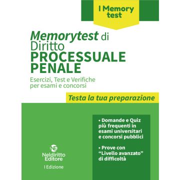 Memorytest di diritto processuale penale. Esercizi, Test e verifiche per esami e concorsi