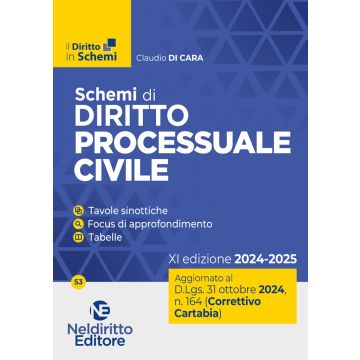 Schemi di diritto procedura civile. Aggiornato al Decreto Correttivo Cartabia D.Lgs. 31 ottobre 2024, n. 164