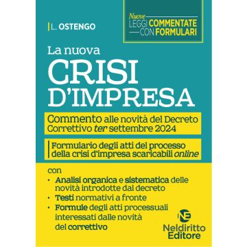 La nuova crisi di impresa. Commento alle novità del nuovo Decreto Correttivo ter settembre 2024, con formulario degli atti del processo della crisi di impresa. Nuova ediz.