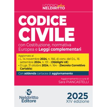 Codice Civile Plus 2025 aggiornato al Decreto Correttivo Cartabia D.Lgs. 31 ottobre 2024, n. 164. (Codici Plus - Neldiritto)