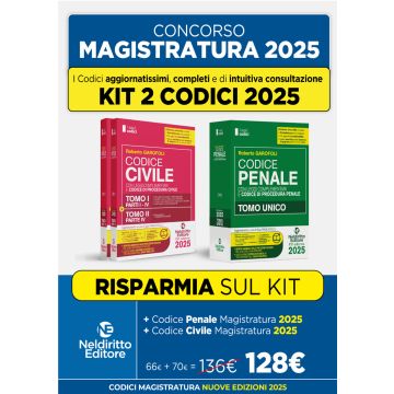 Kit 2 Codici normativi Civile e Penale 2025 per il concorso in Magistratura (Roberto Garofoli - Codice Neldiritto)
