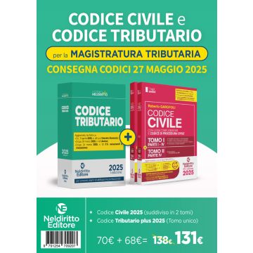 Kit 2 Codici normativi per il Concorso in Magistratura tributaria 2025: Codice Civile + Codice Tributario - Neldiritto