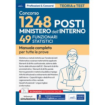 Concorso RIPAM. 49 Funzionari statistici Ministero dell'interno (concorso per complessivi 1248 posti vari profili). Manuale completo per tutte le prove. Con simulazione online - P&C 17.5 - Edises 2024