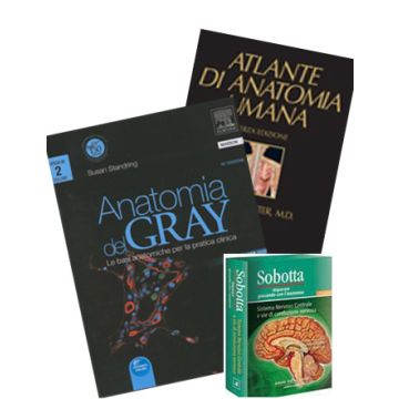 Anatomia del Gray  voll 1/2 e web 40/ed. + Atlante di Anatomia di Netter + OMAGGIO: Cofanetto Tavole Anatomiche di Sobotta (Copertine RIGIDE)