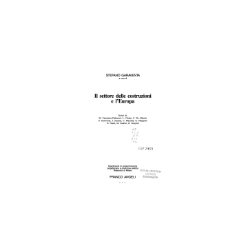 Il Settore Delle Costruzioni E L'europa  - Garaventa - Franco Angeli - 9788820463076