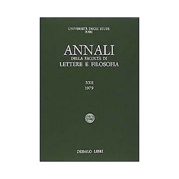 Annali della facoltà lettere e filosofia Università di Bari. Vol. 12