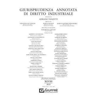 Giurisprudenza annotata di diritto industriale. Anno 48 (2019)