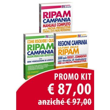 Concorso Regione Campania. KIT: Manuale RIPAM per la prova preselettiva. Materie comuni a tutti i profili + Come risolvere i quiz RIPAM con 1800 QUIZ  risolti e commentati + 5000 ultimi quiz Ripam risolti e commentati per la prova preselettiva