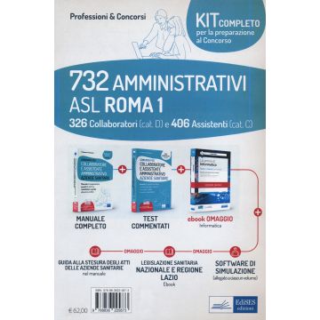 Kit concorso 732 amministrativi ASL Roma 1. Con e-book. Con espansione online