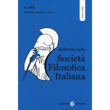 Bollettino società filosofica italiana (2017). Vol.  3: Settembre-dicembre