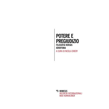 Potere e pregiudizio. Filosofia versus xenofobia