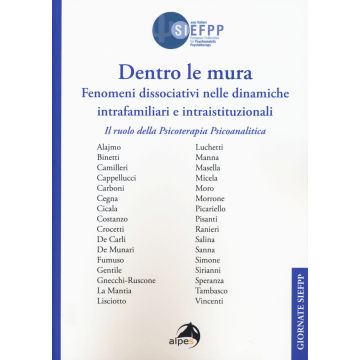 Dentro le mura. Fenomeni dissociativi nelle dinamiche intrafamiliari e intraistituzionali. Il ruolo della psicoterapia psicoanalitica. Giornate SIEFPP
