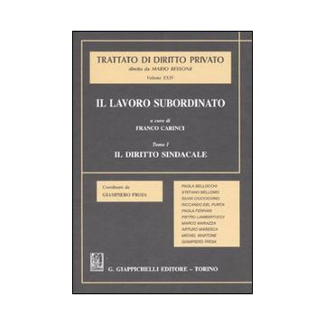 Trattato di diritto privato Vol. 24 - Tomo1: Il lavoro subordinato - Il diritto sindacale