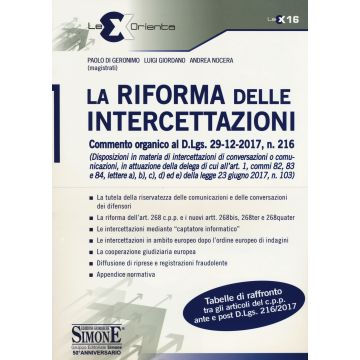 La riforma delle intercettazioni. Commento organico al D.Lgs. 29-12-2017, n. 216